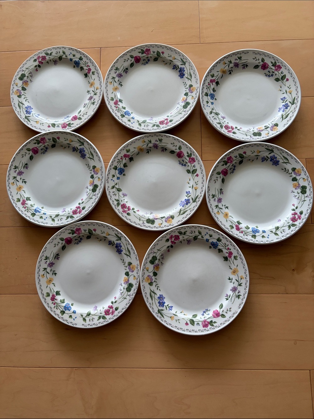 Faberware Stoneware English Garden Salad plates  8 in numbers